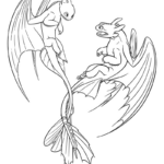 Tagschatten und Ohnezahn fliegen durch den Himmel in der Luft spielen