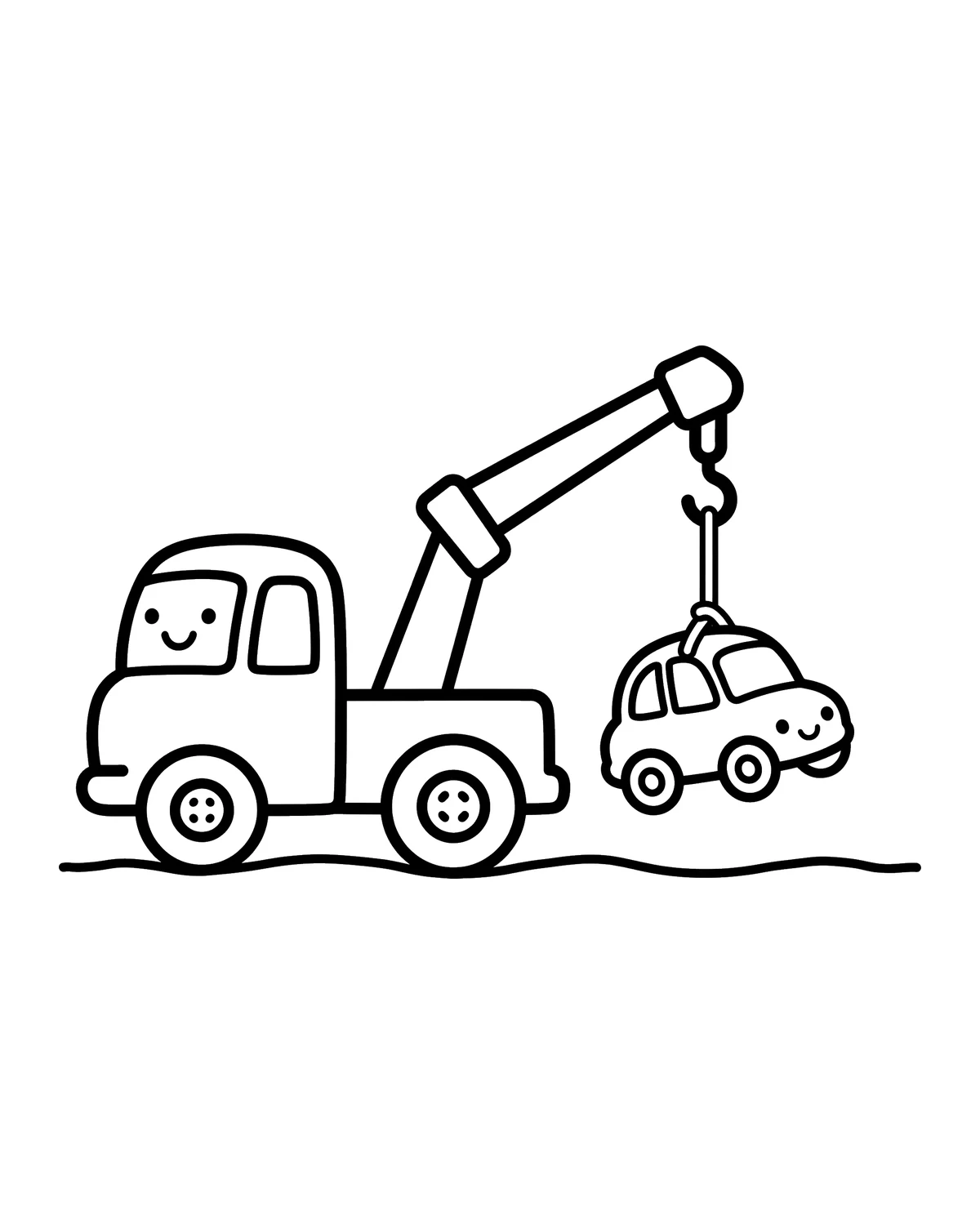Ausmalbild Abschleppwagen zum Ausdrucken