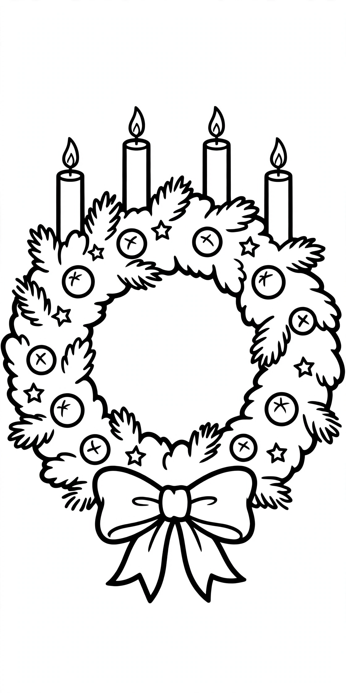 Ausmalbild Adventskranz zum Ausdrucken