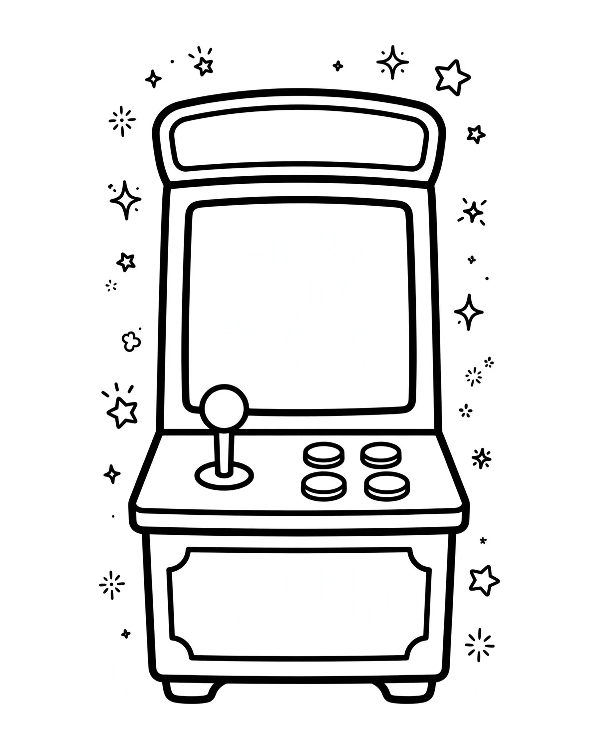 Ausmalbild Arcade-Automat zum Ausdrucken