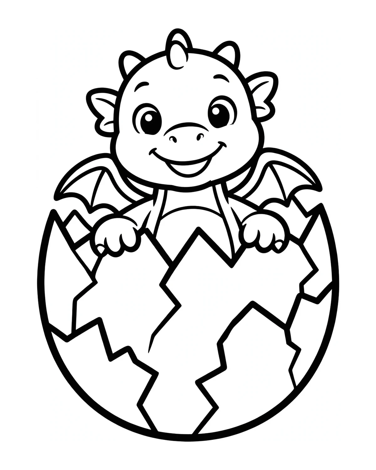 Ausmalbild Baby-Drache zum Ausdrucken