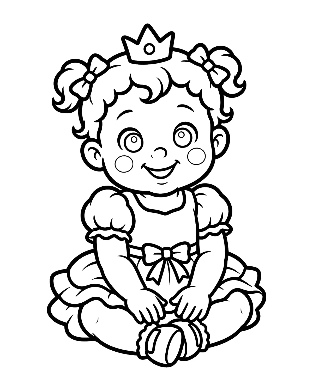 Ausmalbild Baby-Prinzessin zum Ausdrucken