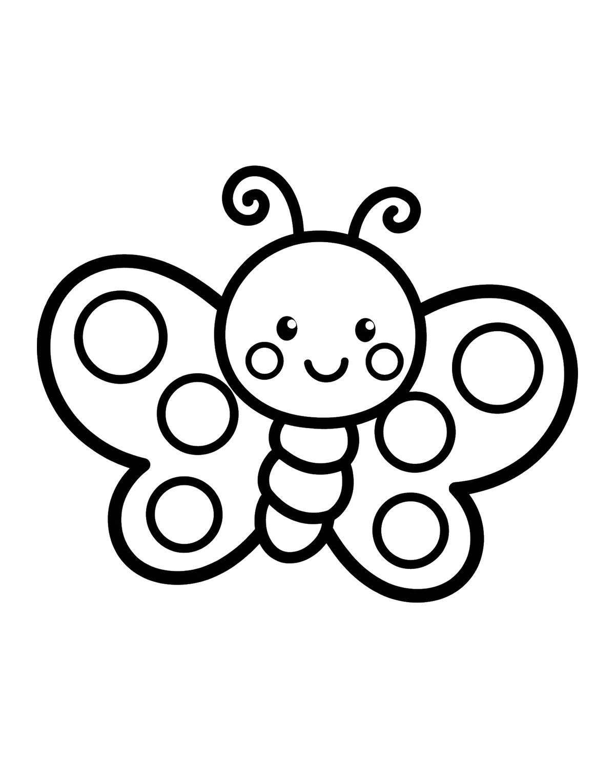 Ausmalbild Baby-Schmetterling zum Ausdrucken