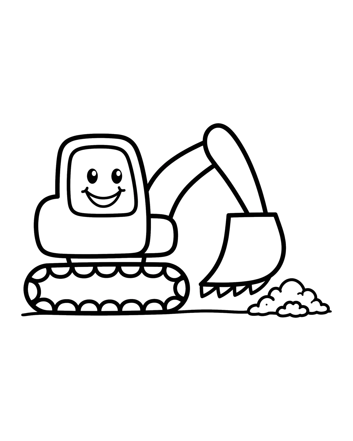 Ausmalbild Bagger zum Ausdrucken