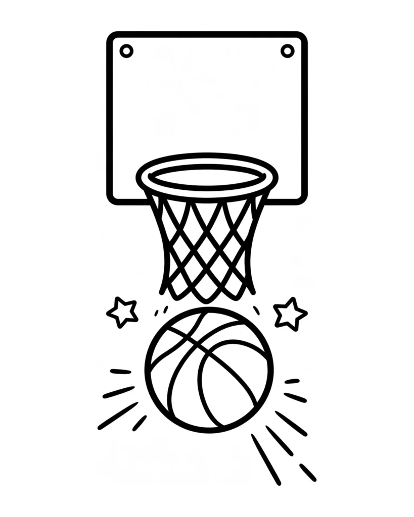 Ausmalbild Basketballkorb zum Ausdrucken