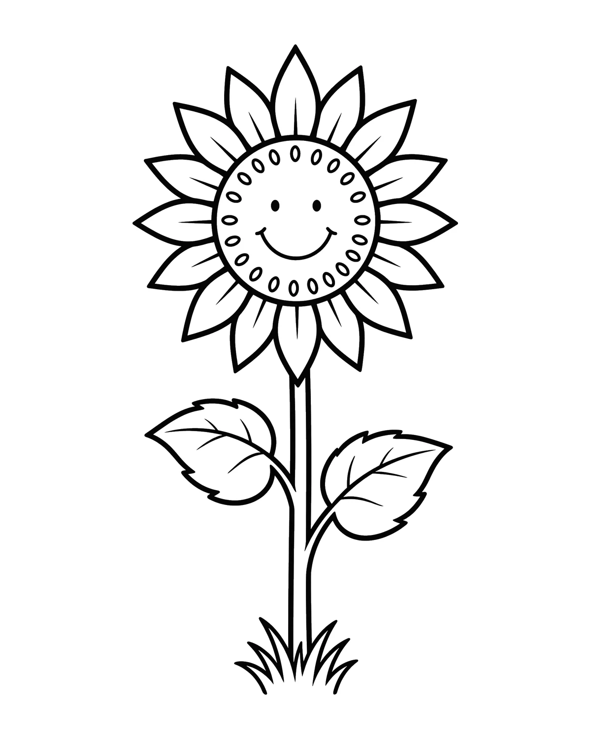 Ausmalbild Sonnenblume zum Ausdrucken