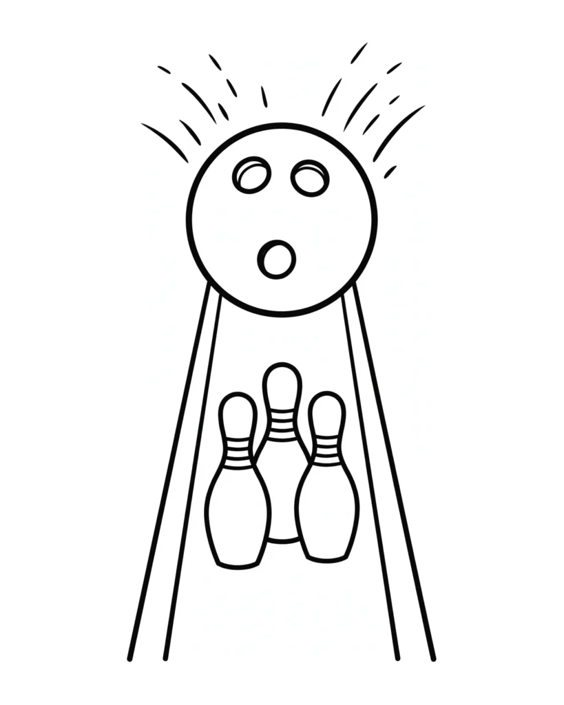 Ausmalbild Bowling zum Ausdrucken