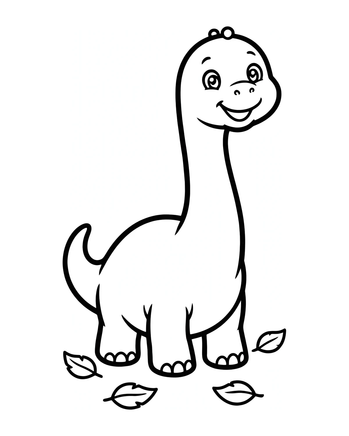 Ausmalbild Langhals-Dino zum Ausdrucken