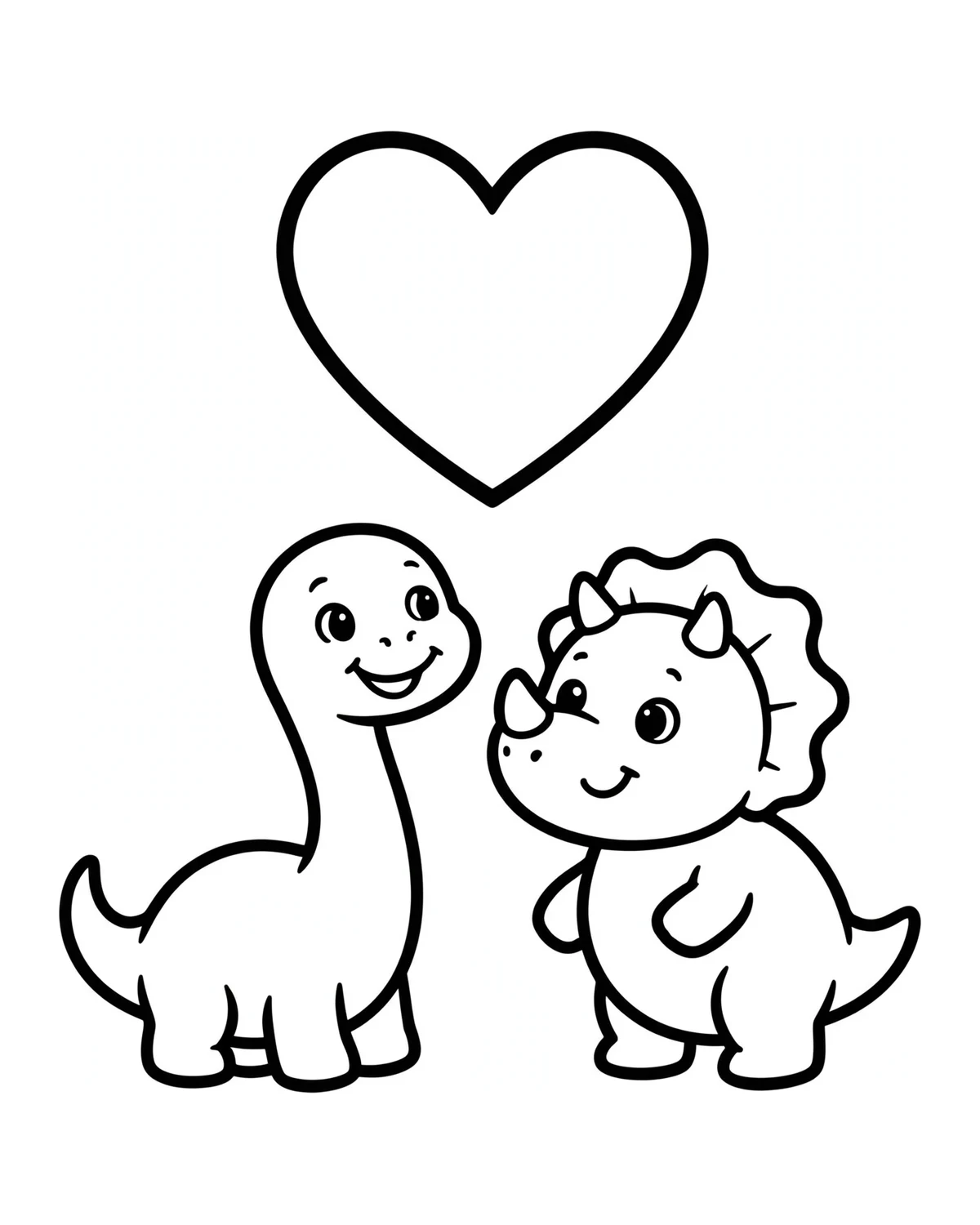 Ausmalbild Zwei Dinos zum Ausdrucken