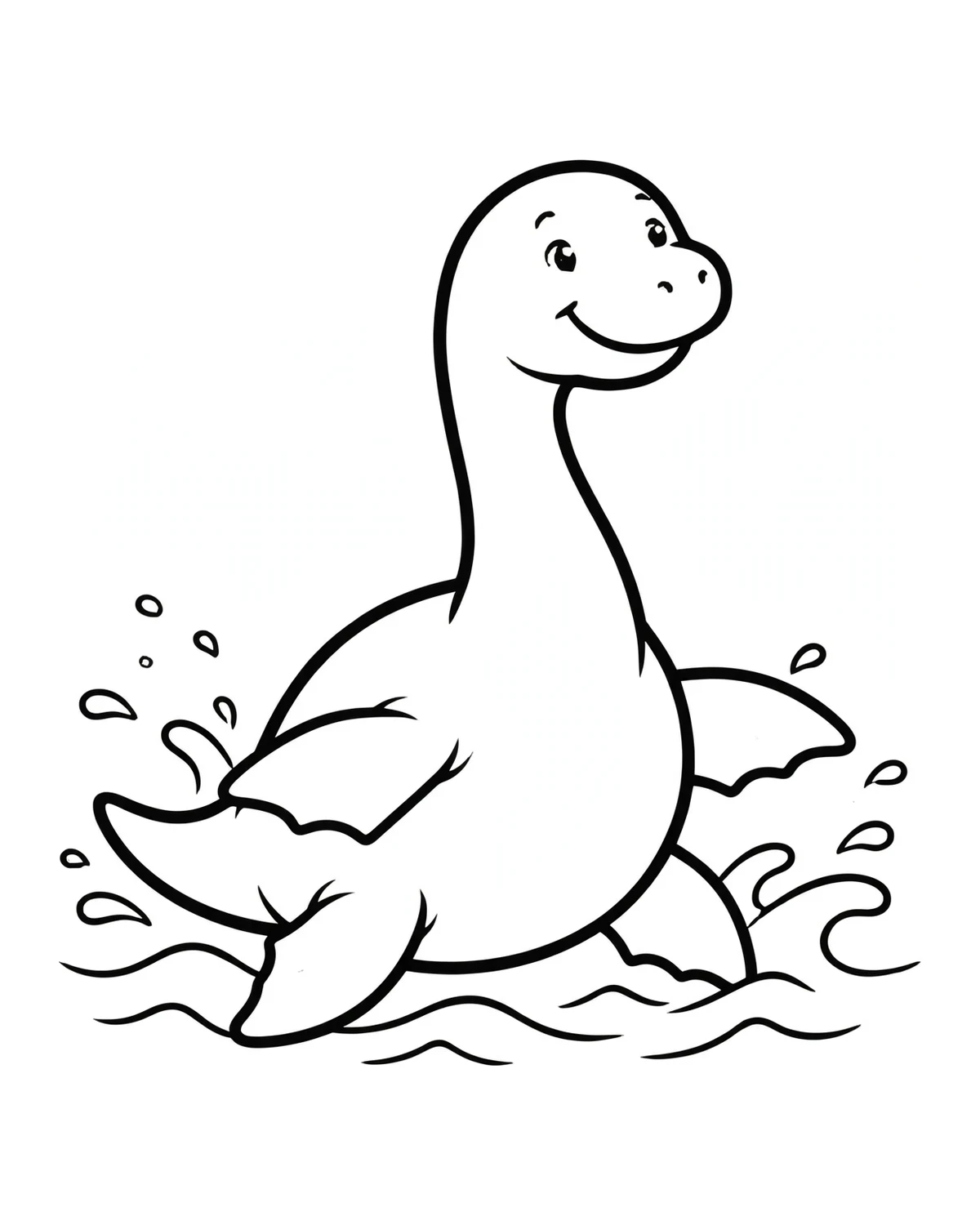 Ausmalbild Wasserdino zum Ausdrucken