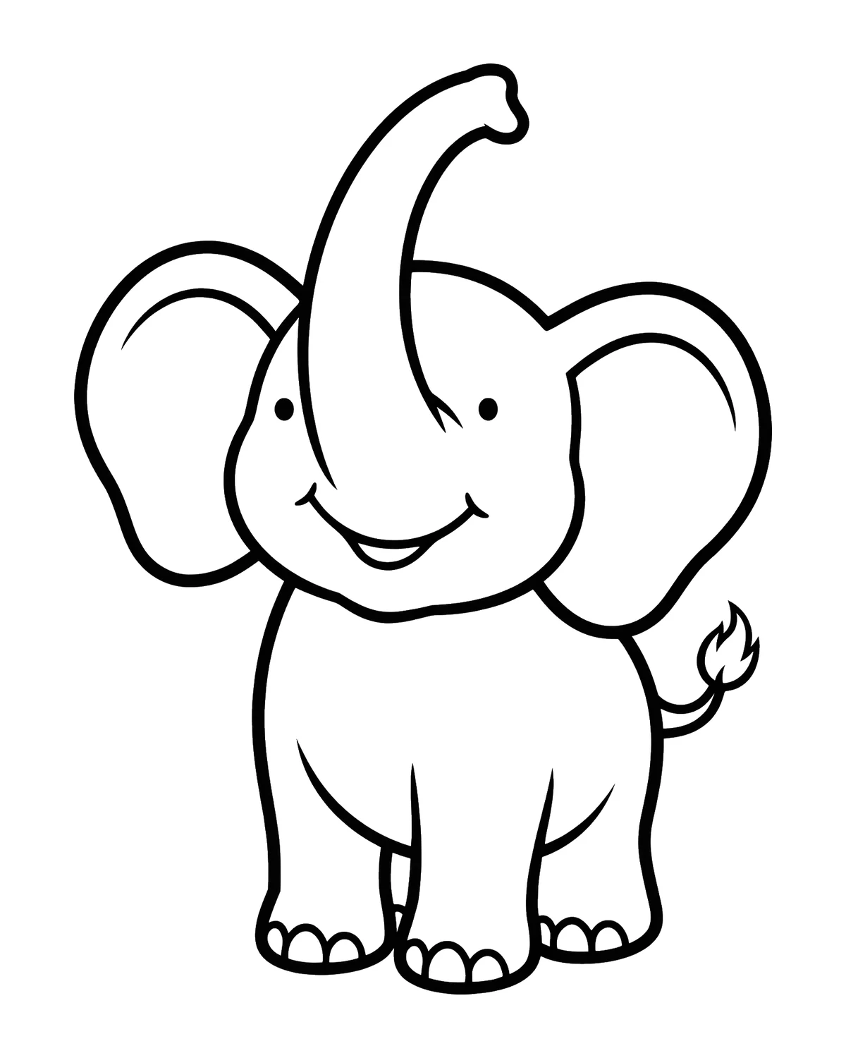 Ausmalbild Elefant zum Ausdrucken