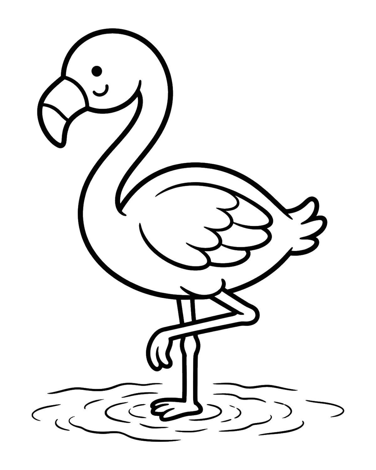 Ausmalbild Flamingo zum Ausdrucken