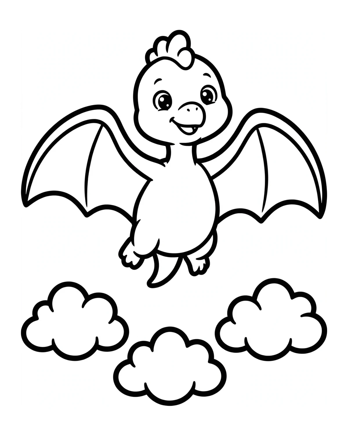 Ausmalbild Flugdino zum Ausdrucken
