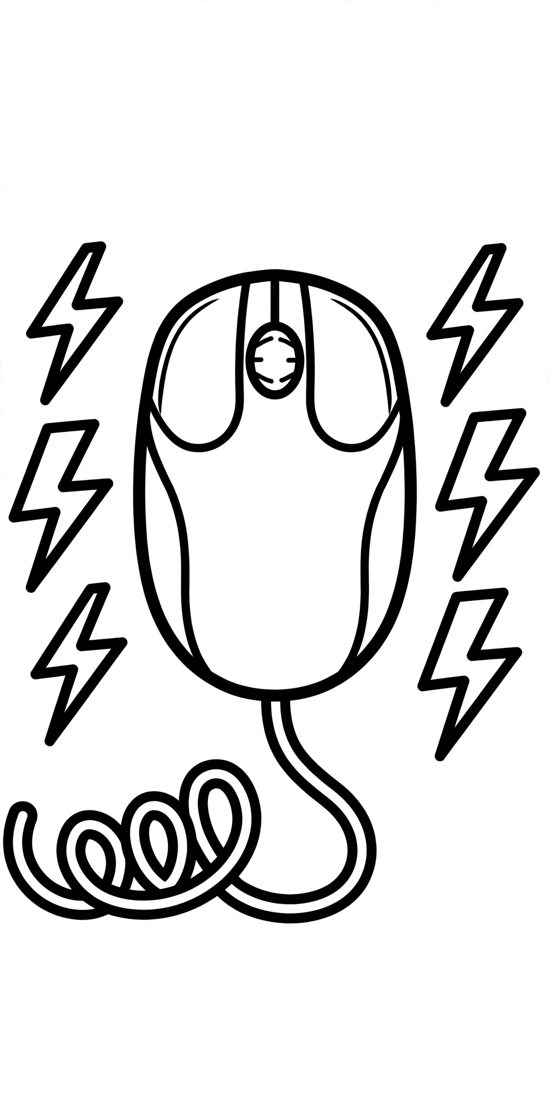 Ausmalbild Gaming-Maus zum Ausdrucken