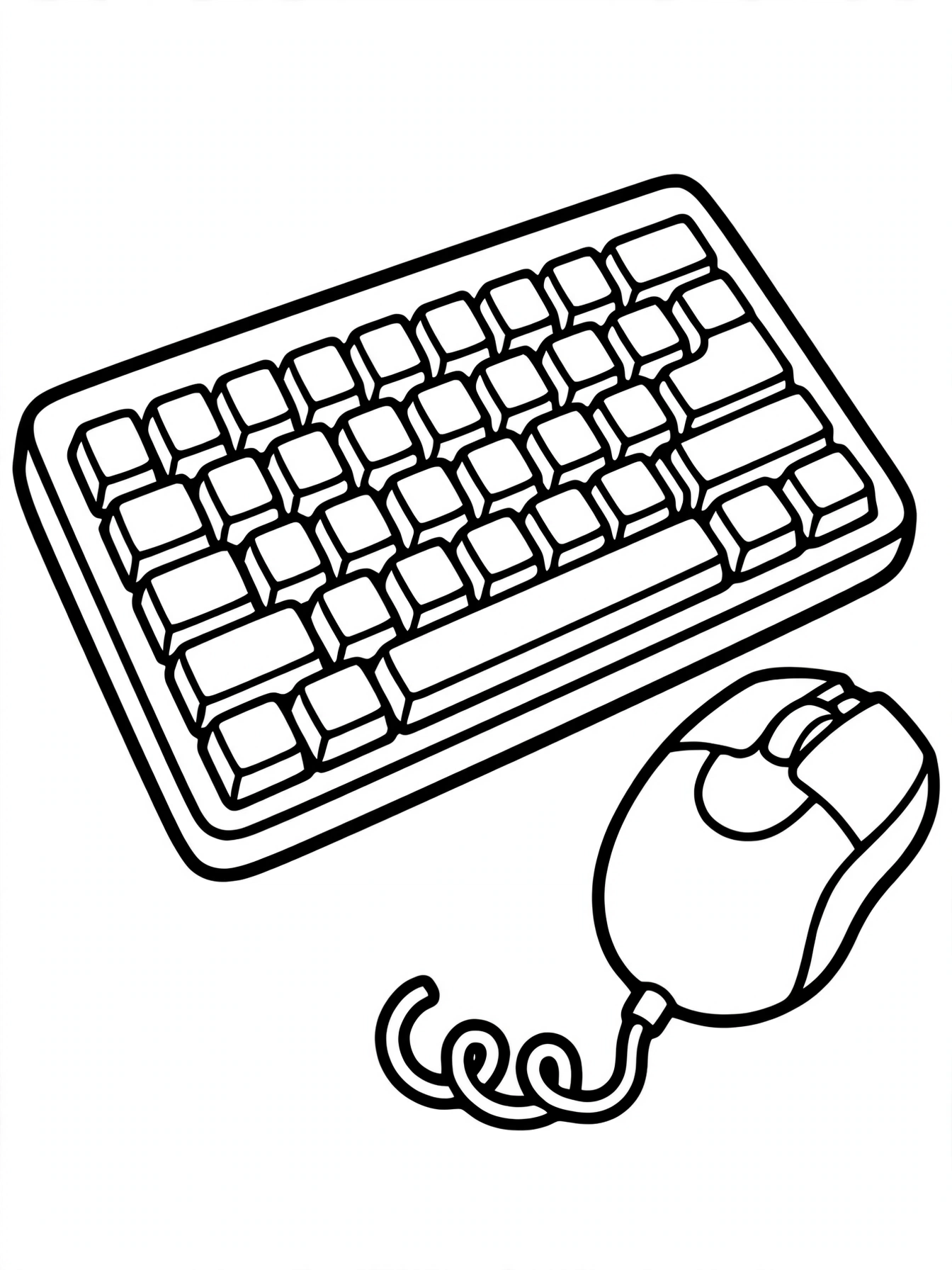 Ausmalbild Gaming-Tastatur zum Ausdrucken