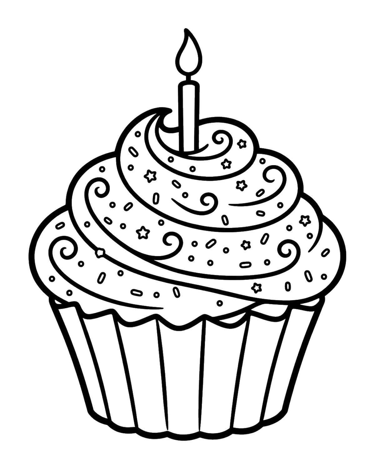 Ausmalbild Cupcake zum Ausdrucken