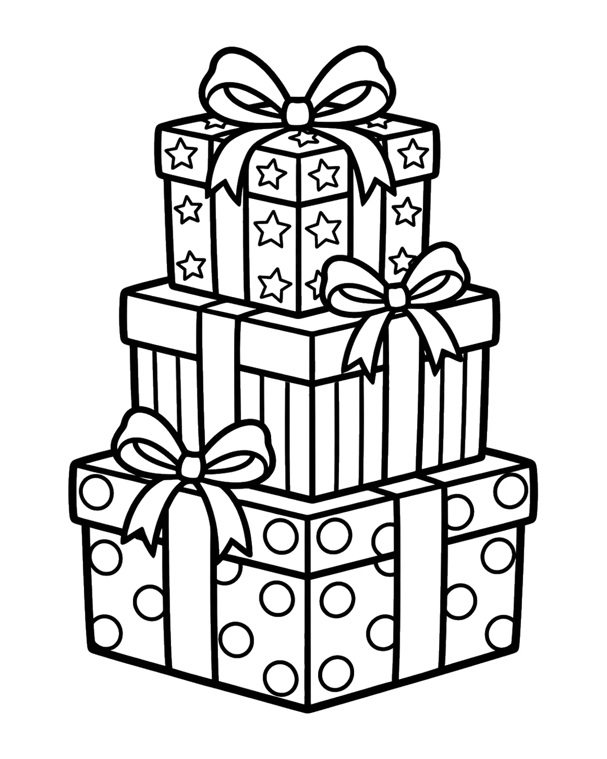 Ausmalbild Geschenke zum Ausdrucken