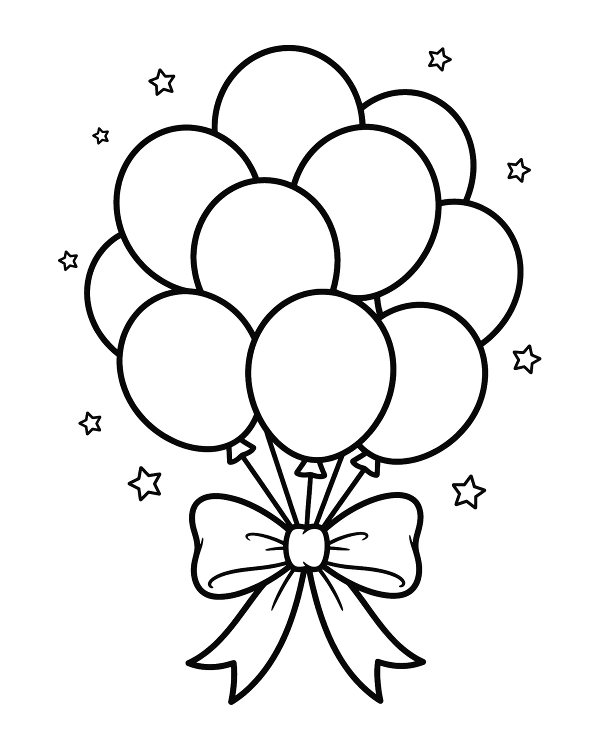 Ausmalbild Luftballons zum Ausdrucken