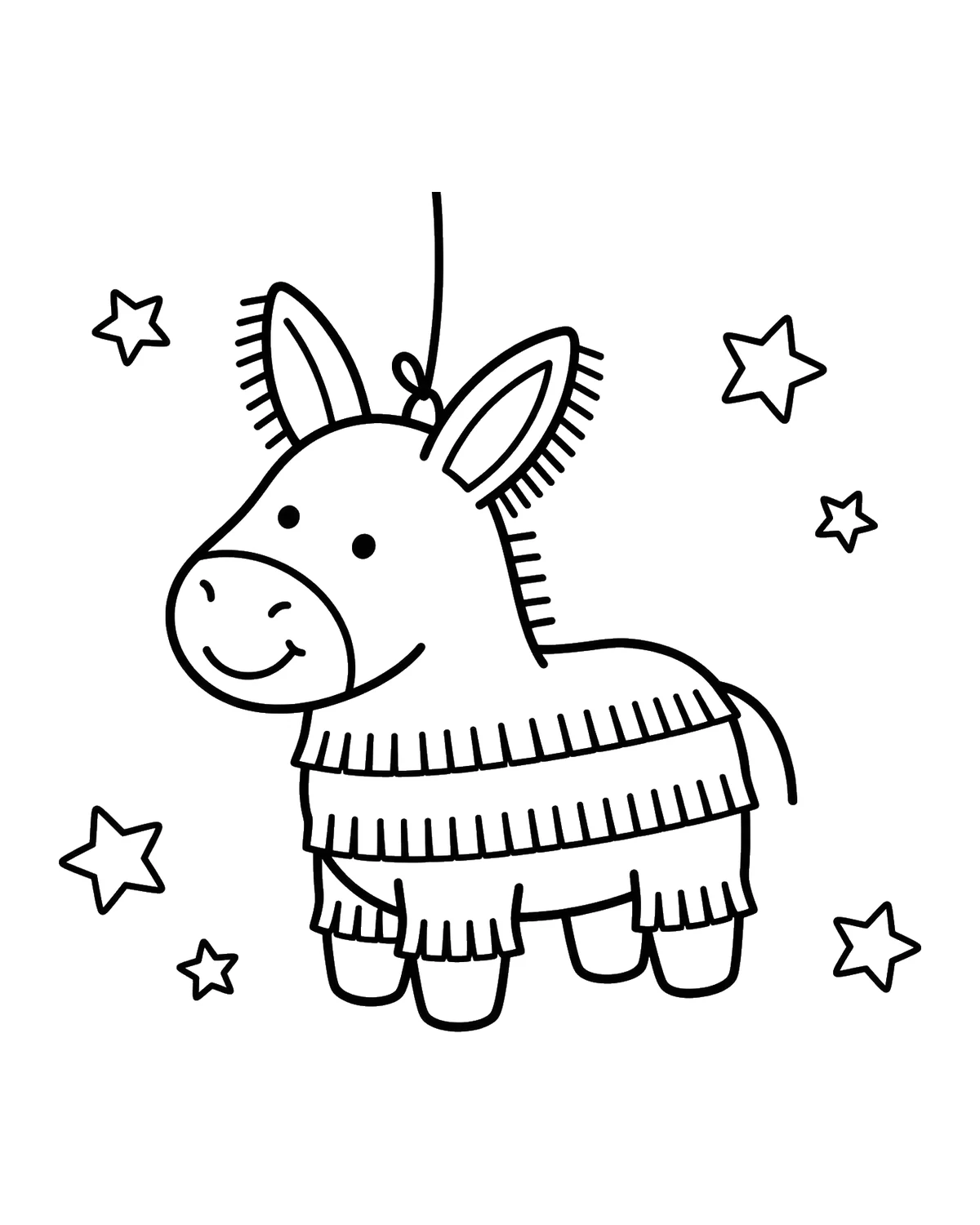Ausmalbild Piñata zum Ausdrucken