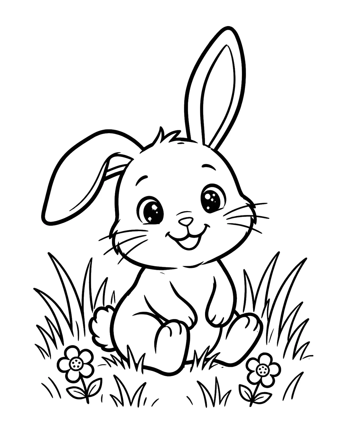 Ausmalbild Hasenbaby zum Ausdrucken