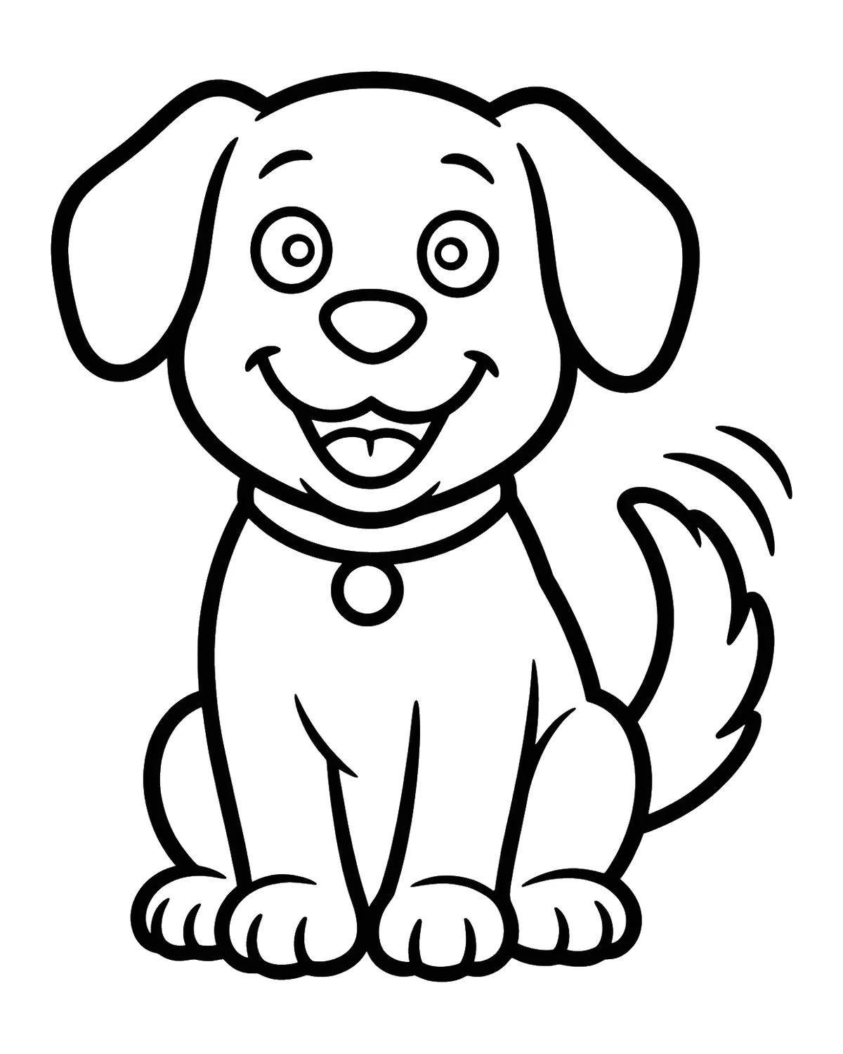 Ausmalbild Hund zum Ausdrucken