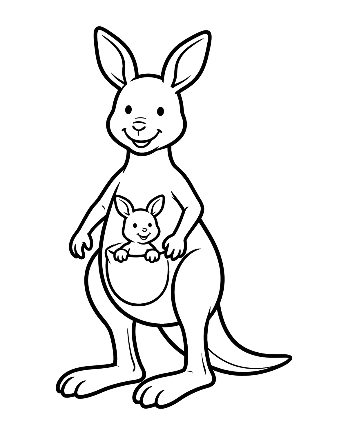Ausmalbild Känguru zum Ausdrucken