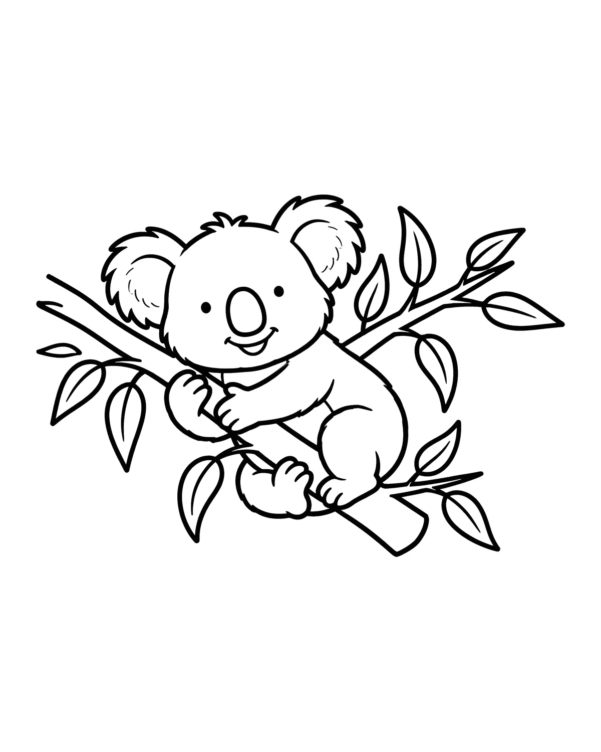 Ausmalbild Koala zum Ausdrucken