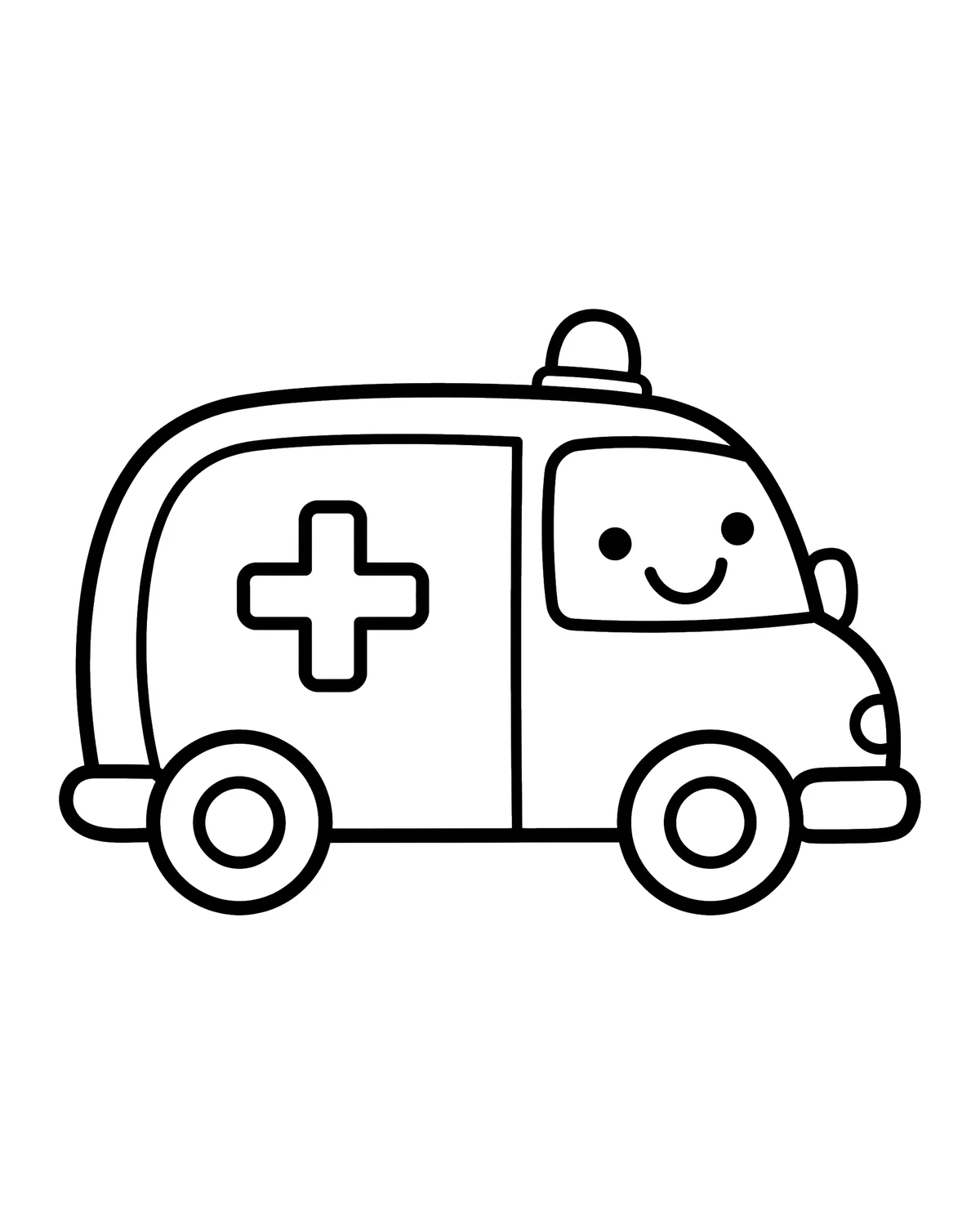 Ausmalbild Krankenwagen zum Ausdrucken