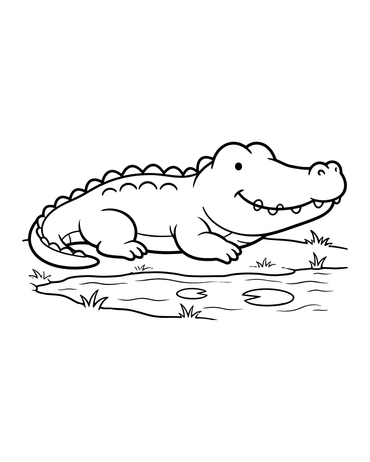 Ausmalbild Krokodil zum Ausdrucken