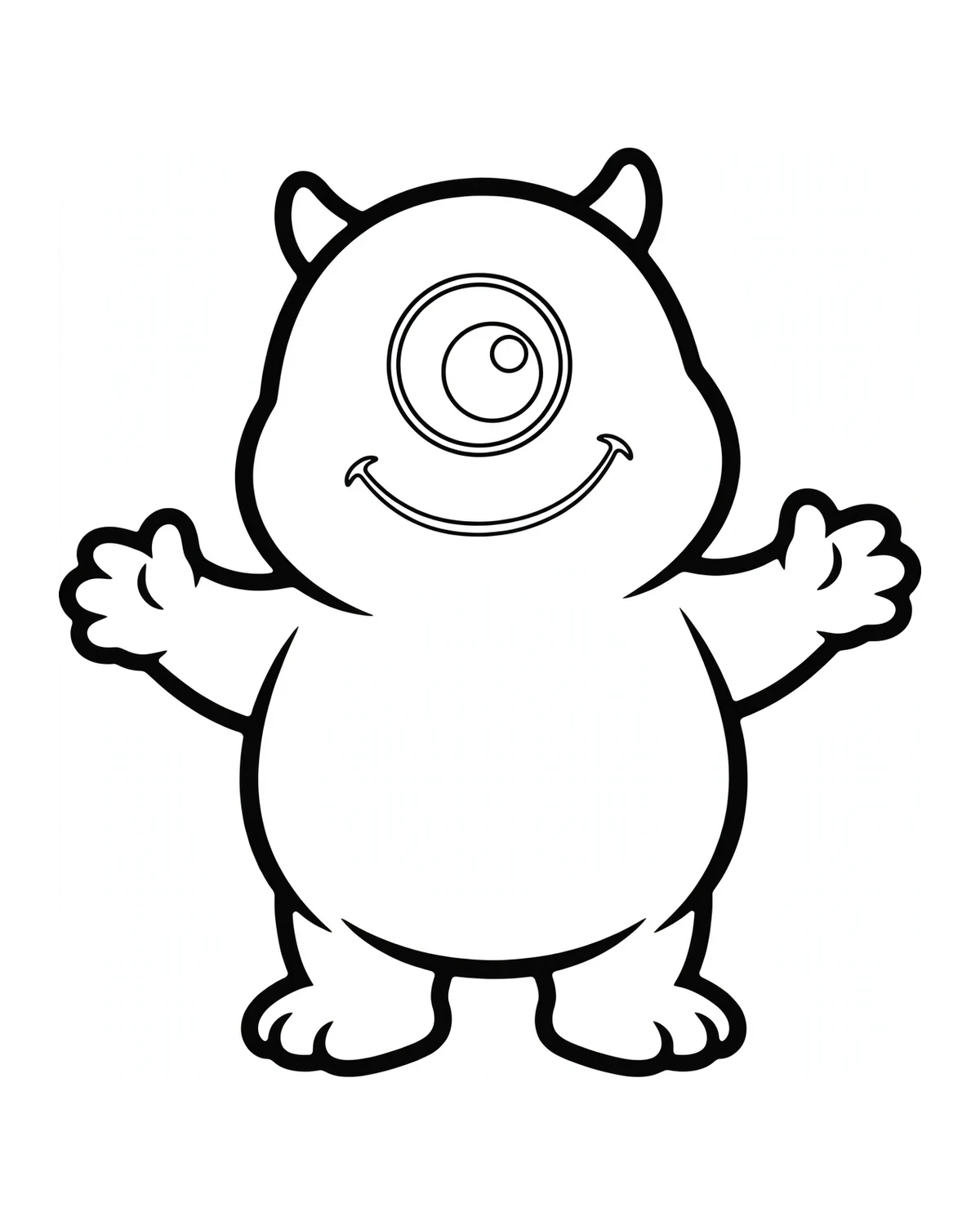 Ausmalbild Einaugiges Monster zum Ausdrucken