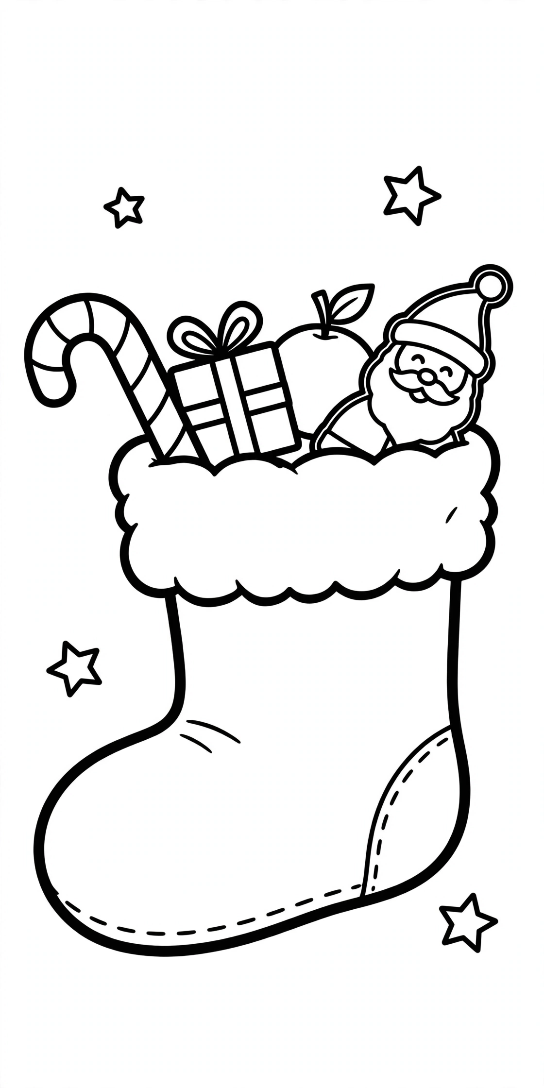 Ausmalbild Nikolausstiefel zum Ausdrucken