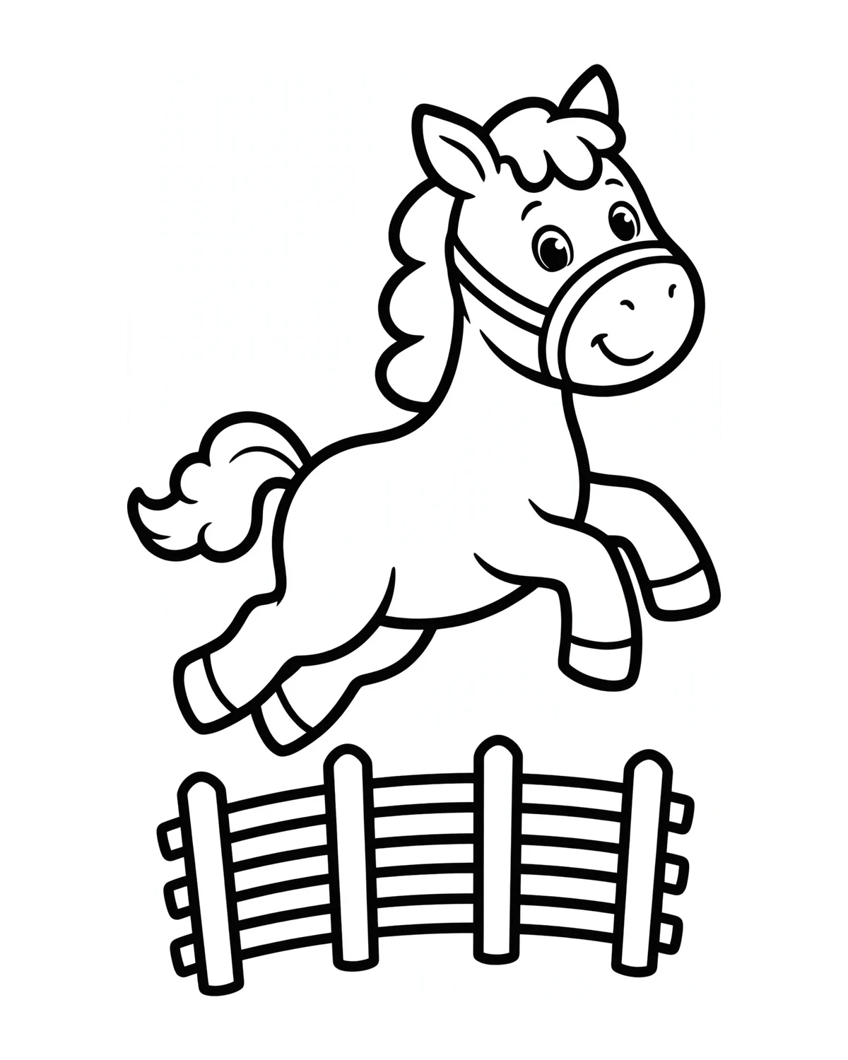 Ausmalbild Springendes Pferd zum Ausdrucken