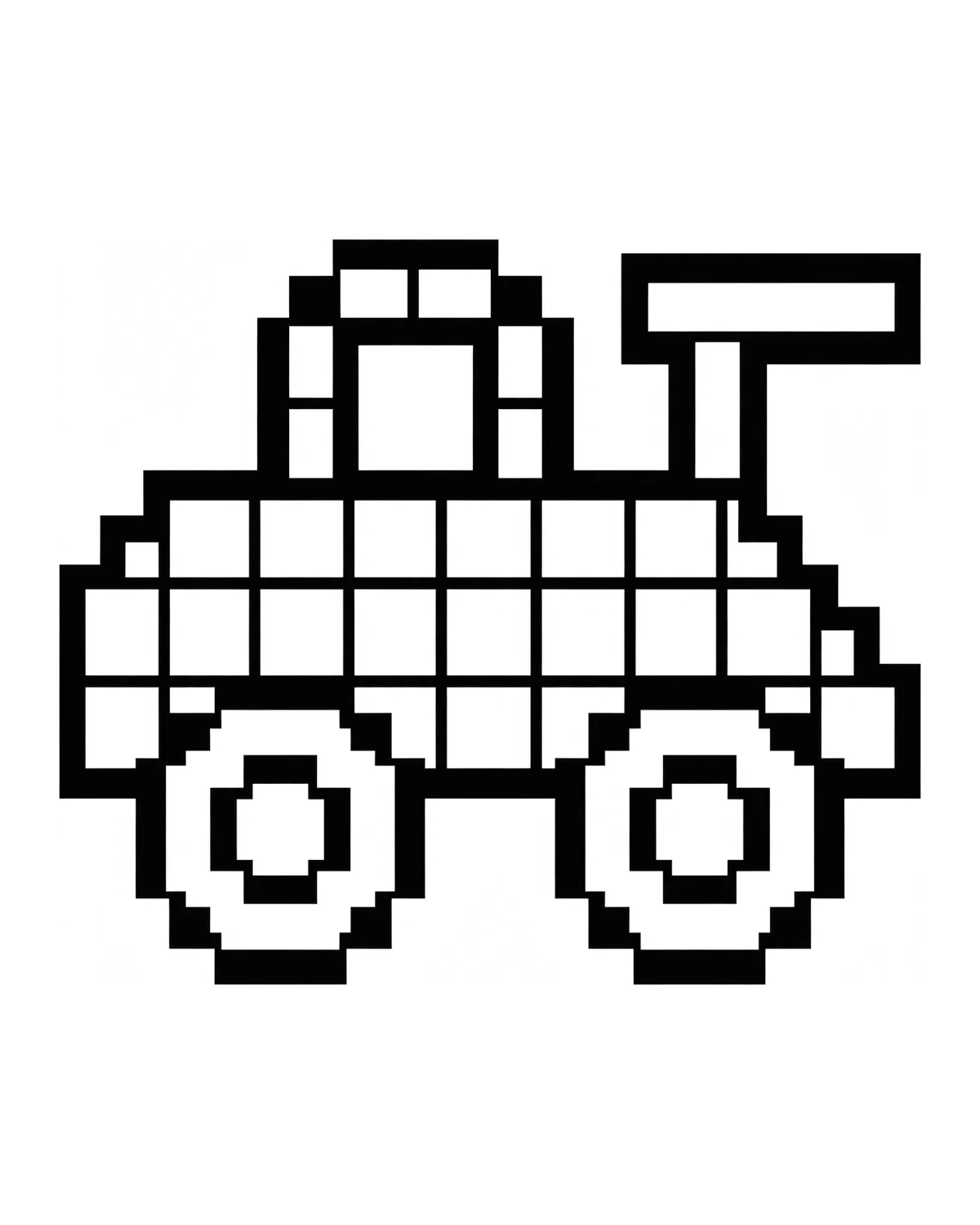 Ausmalbild Pixel-Auto zum Ausdrucken