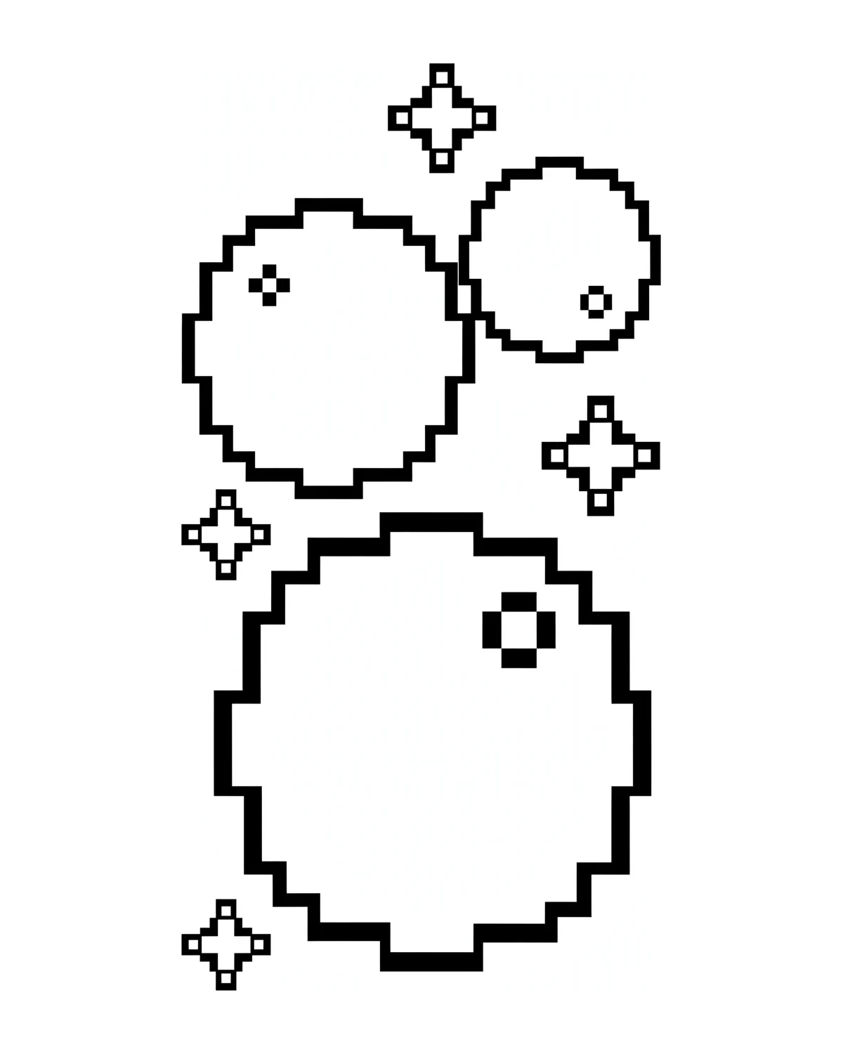 Ausmalbild Pixel-Planeten zum Ausdrucken
