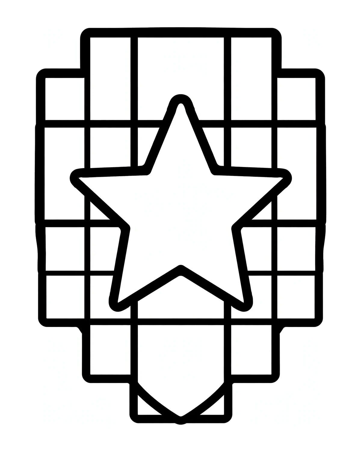 Ausmalbild Pixel-Schild zum Ausdrucken
