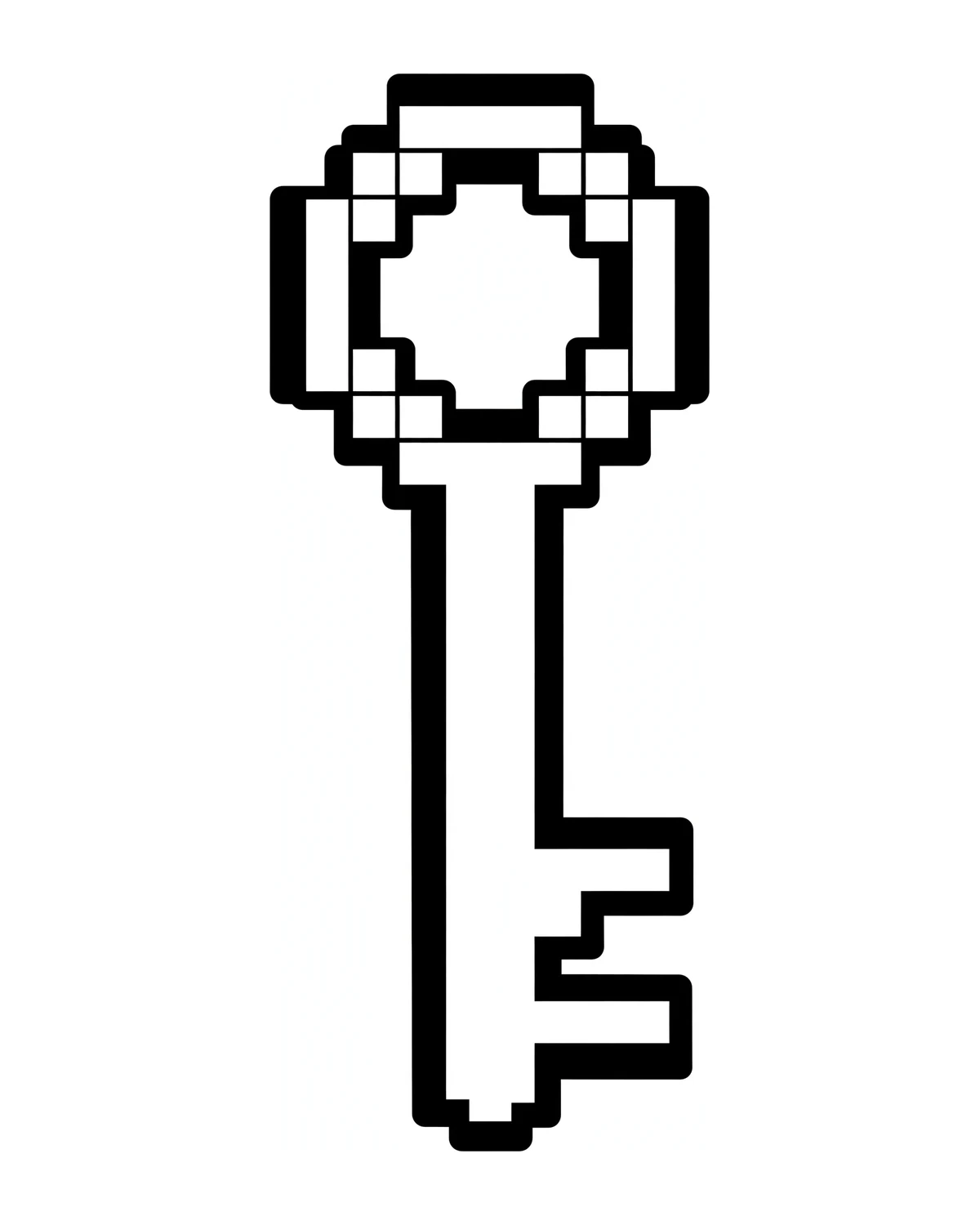 Ausmalbild Pixel-Schlüssel zum Ausdrucken