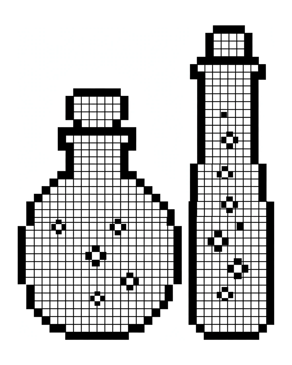 Ausmalbild Pixel-Trank zum Ausdrucken