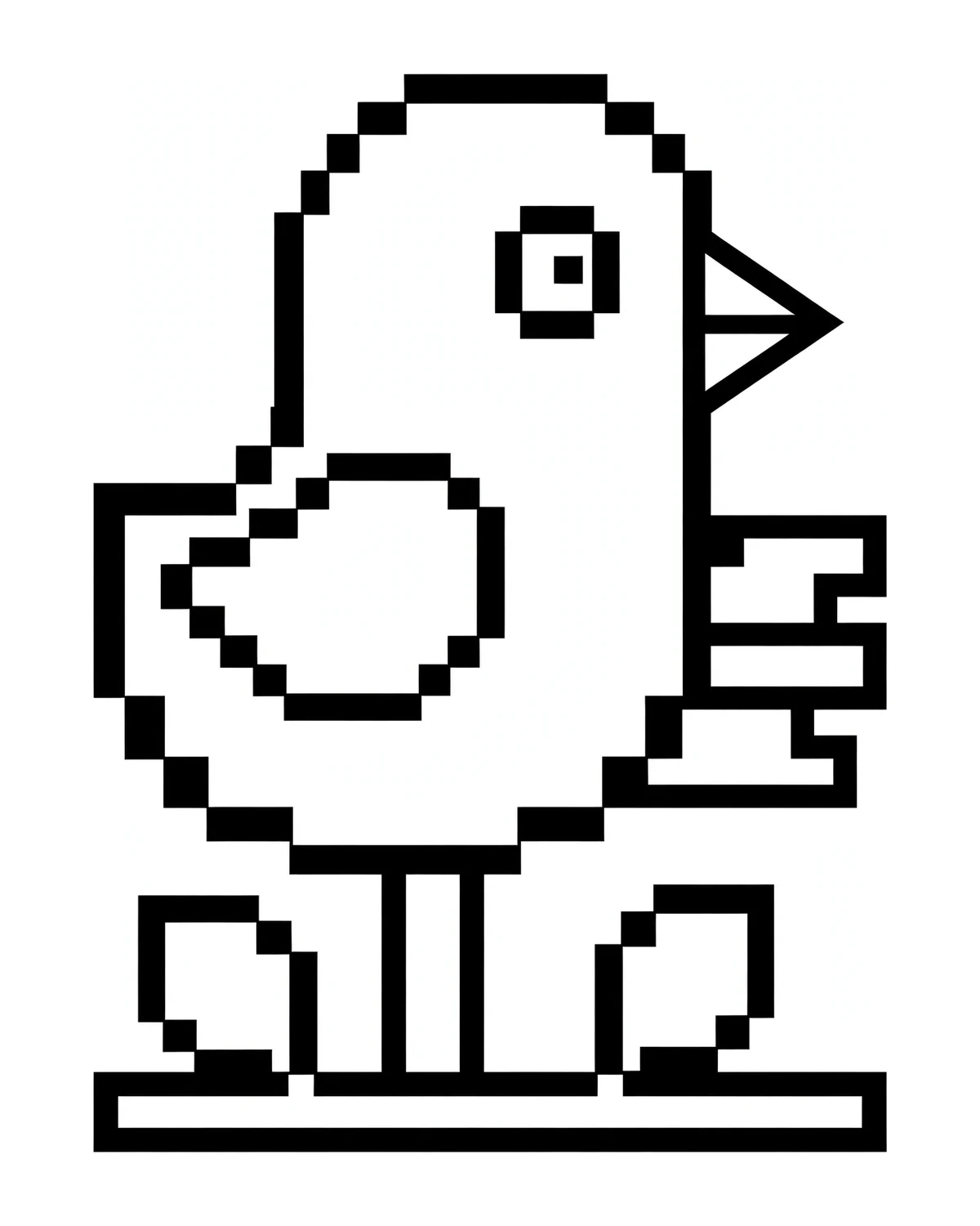 Ausmalbild Pixel-Vogel zum Ausdrucken