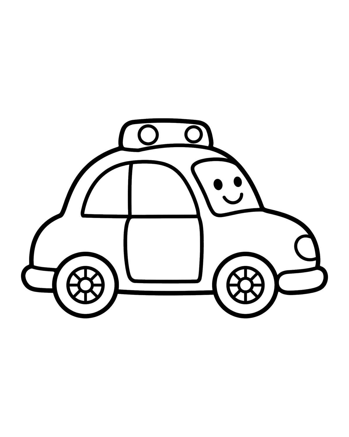 Ausmalbild Polizeiauto zum Ausdrucken