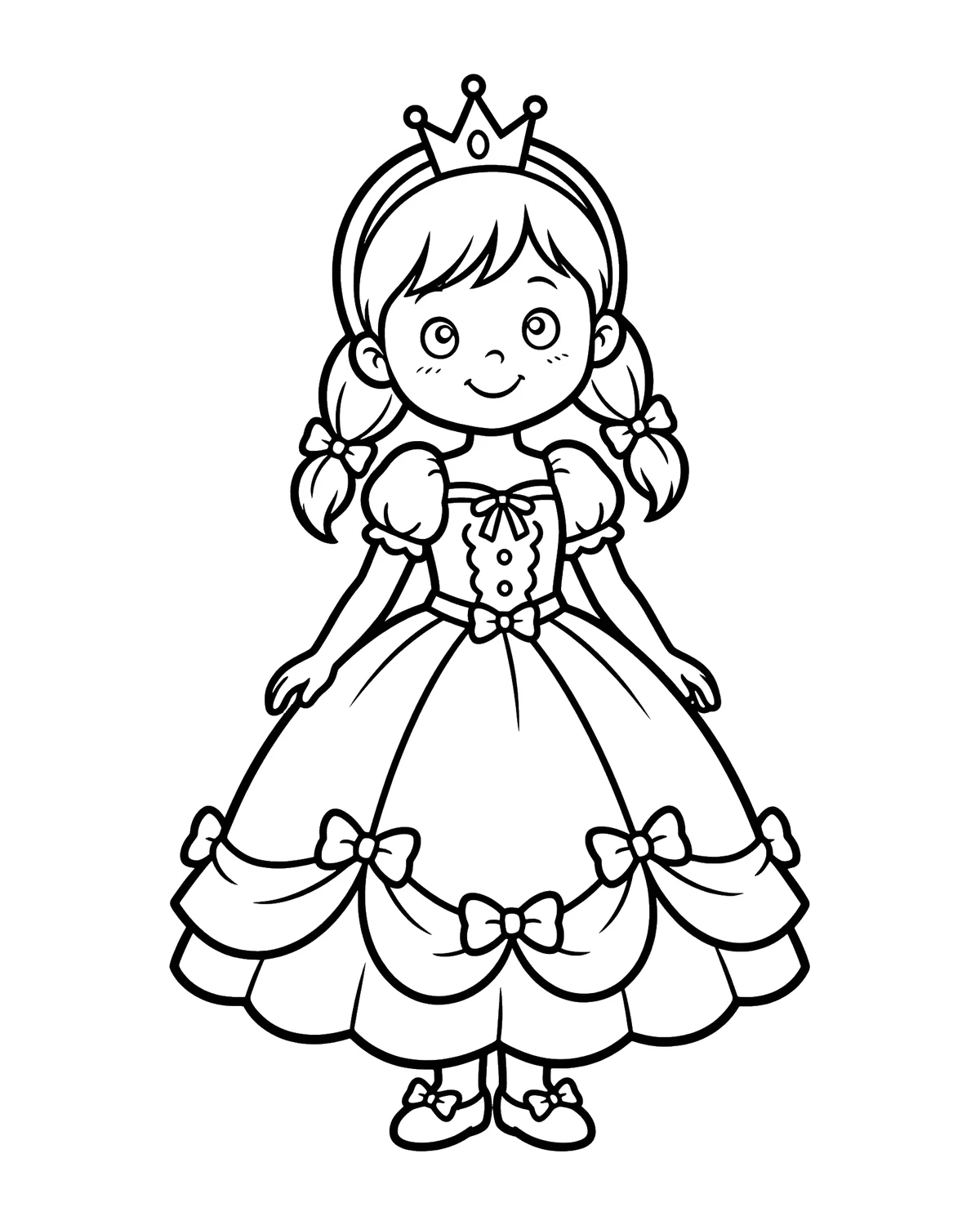 Ausmalbild Prinzessin zum Ausdrucken