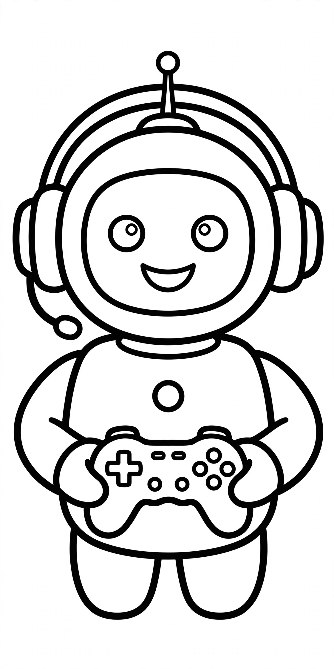Ausmalbild Roboter mit Controller zum Ausdrucken