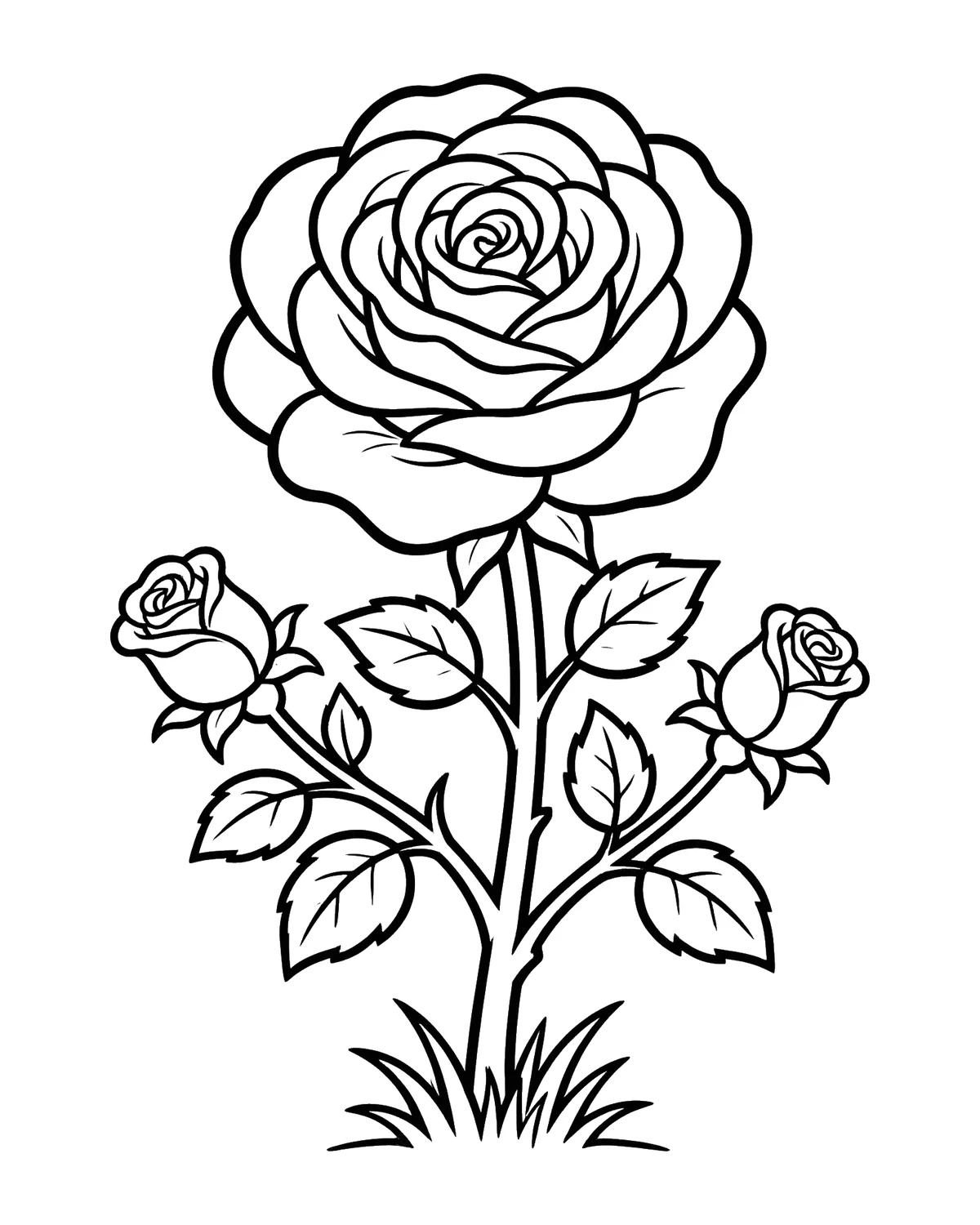 Ausmalbild Rose zum Ausdrucken