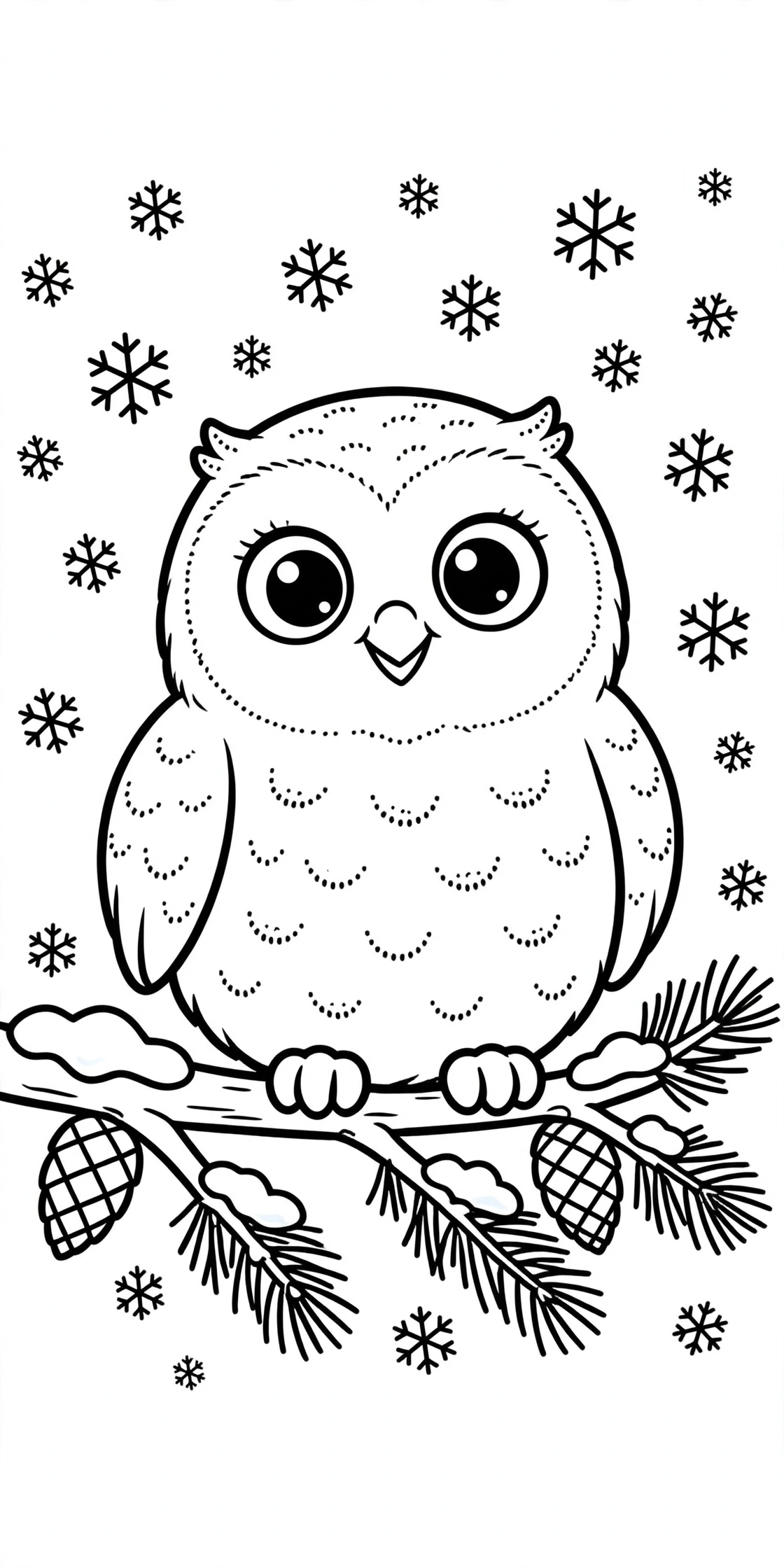 Ausmalbild Schneeeule zum Ausdrucken