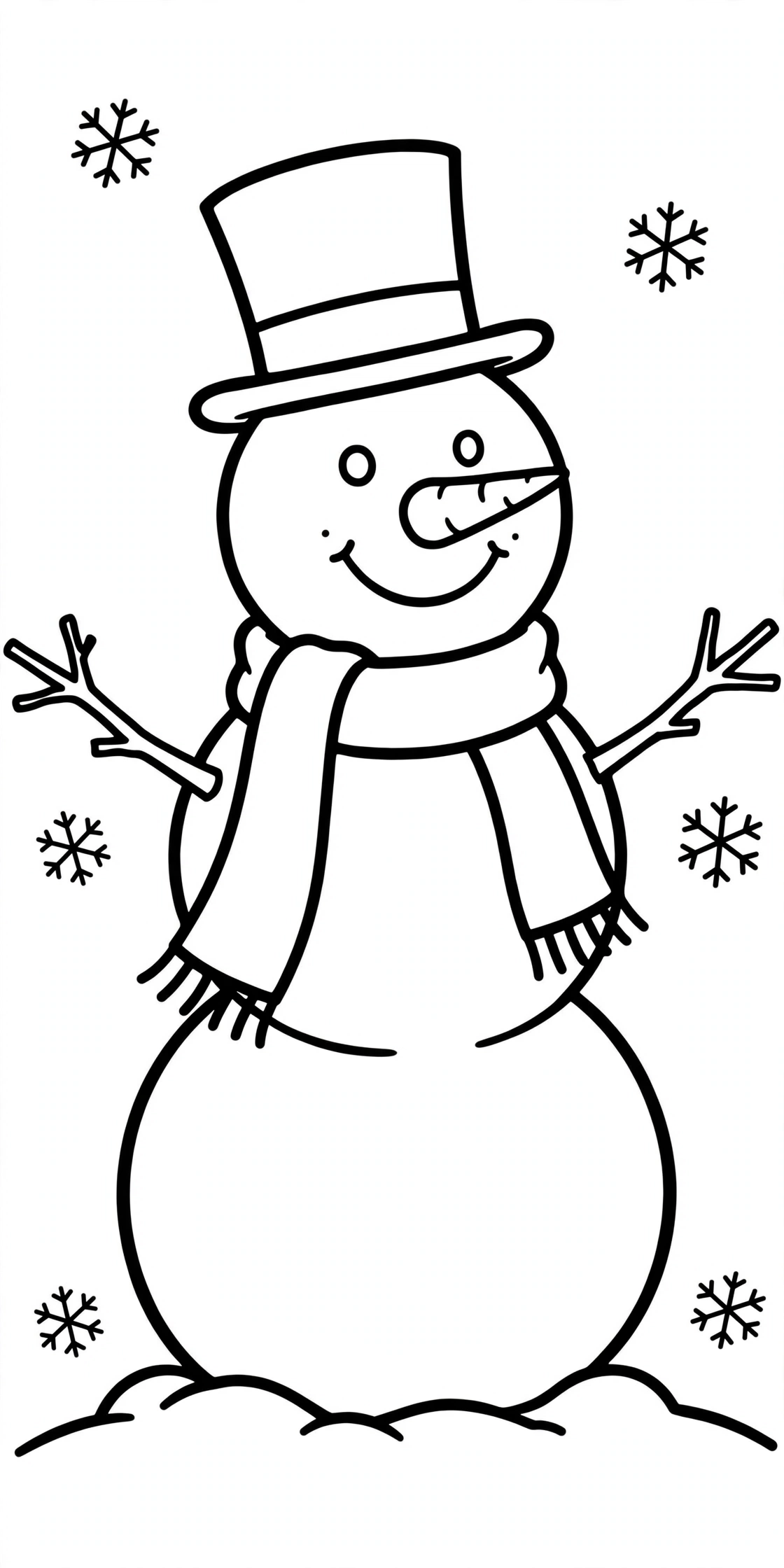 Ausmalbild Schneemann zum Ausdrucken