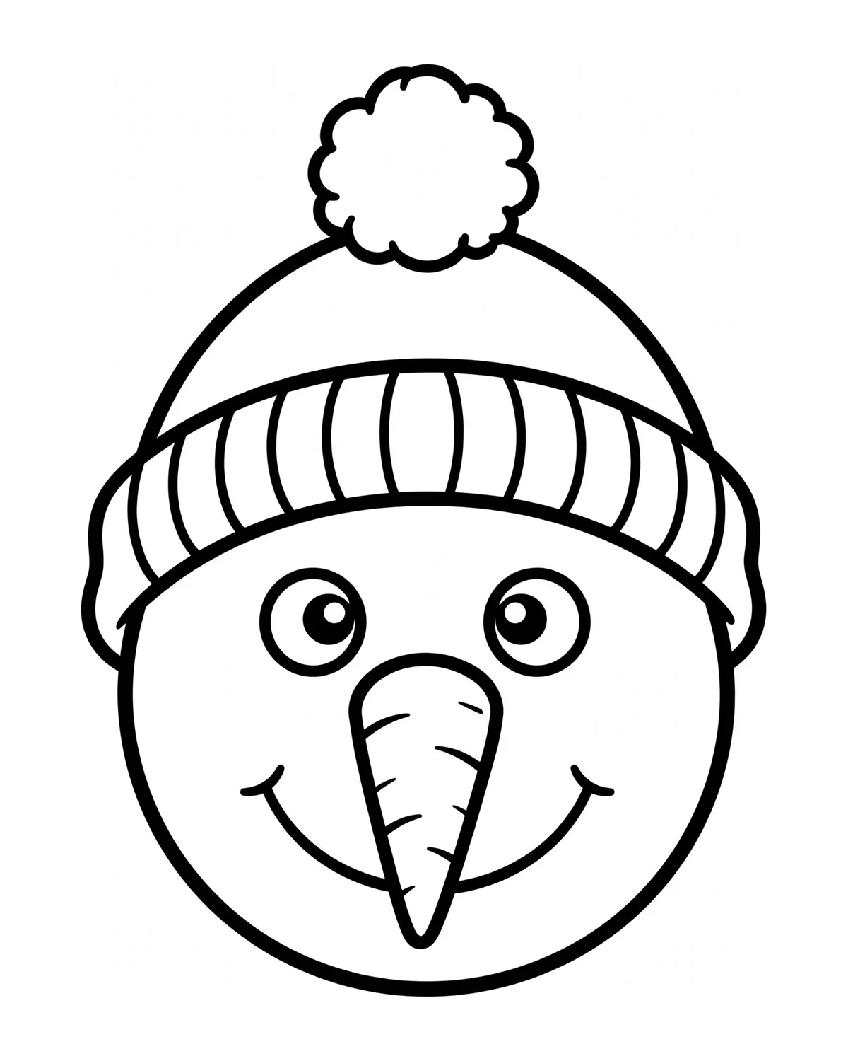 Ausmalbild Schneemann-Kopf zum Ausdrucken