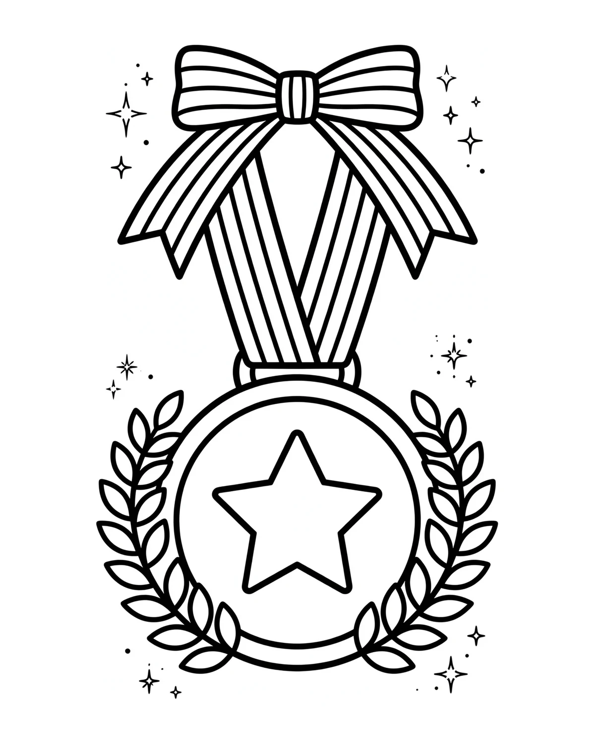 Ausmalbild Siegermedaille zum Ausdrucken
