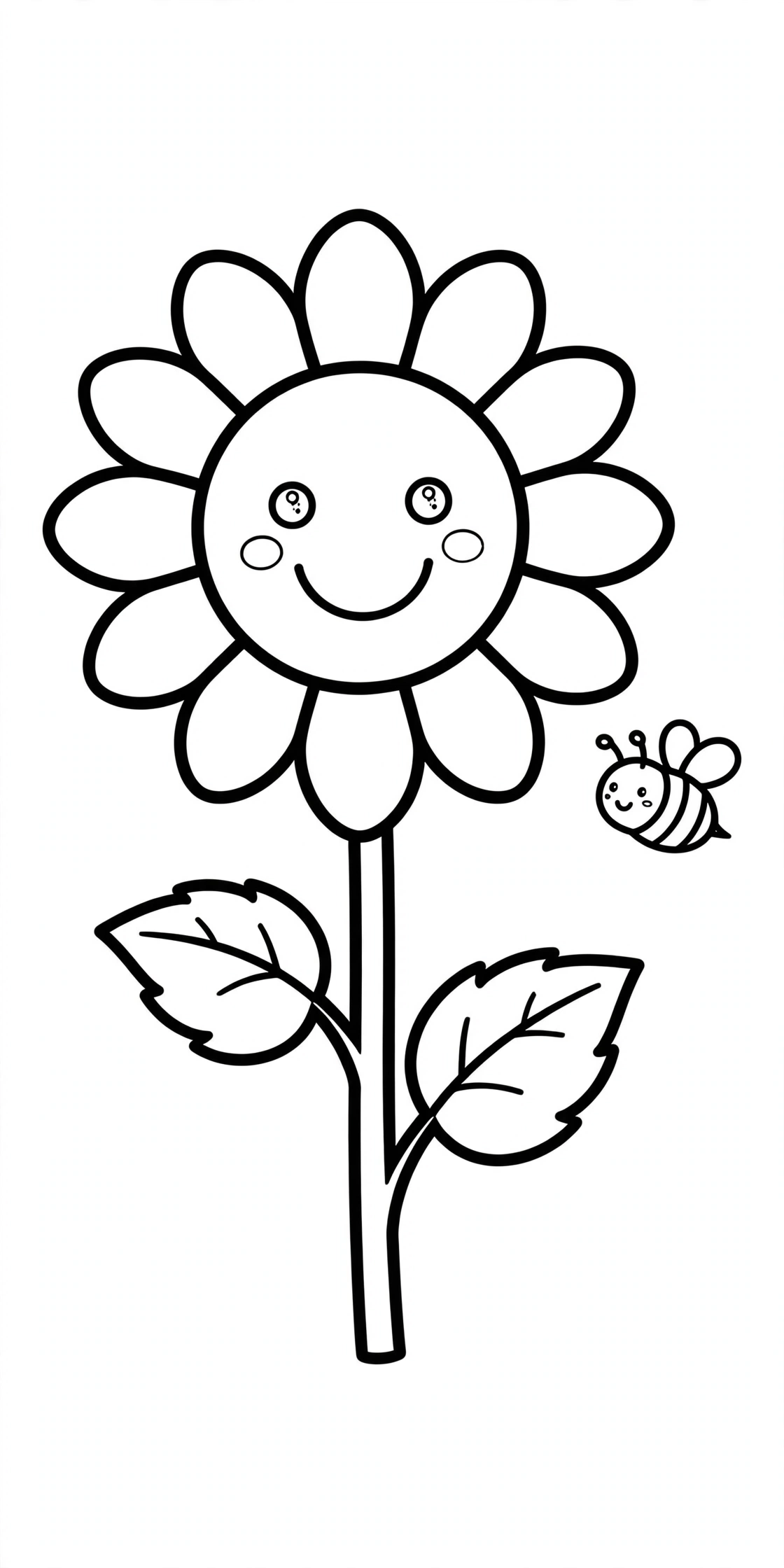 Ausmalbild Sonnenblume zum Ausdrucken