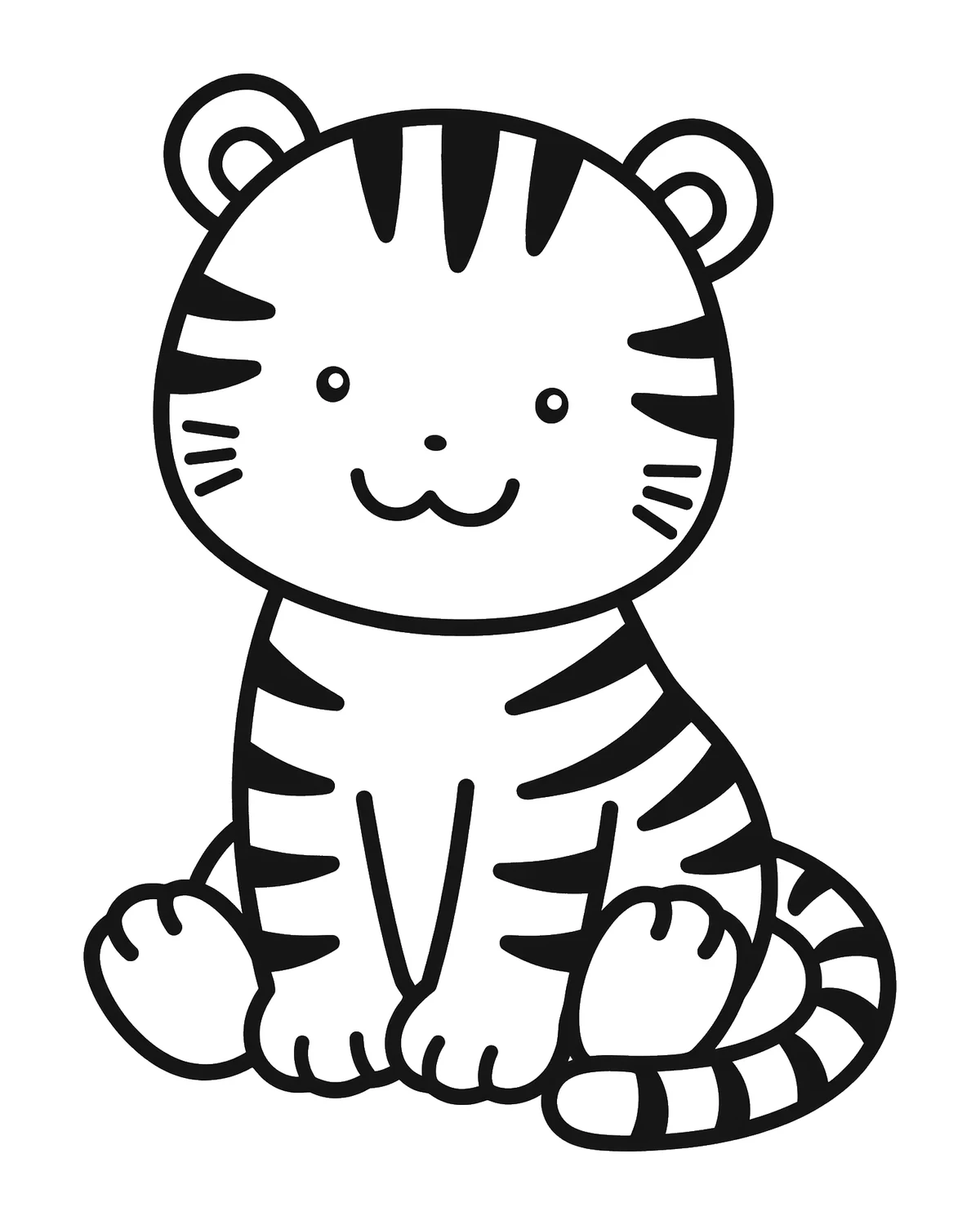Ausmalbild Tiger zum Ausdrucken