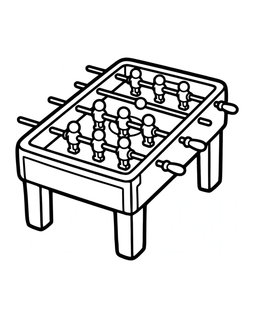 Ausmalbild Tischkicker zum Ausdrucken