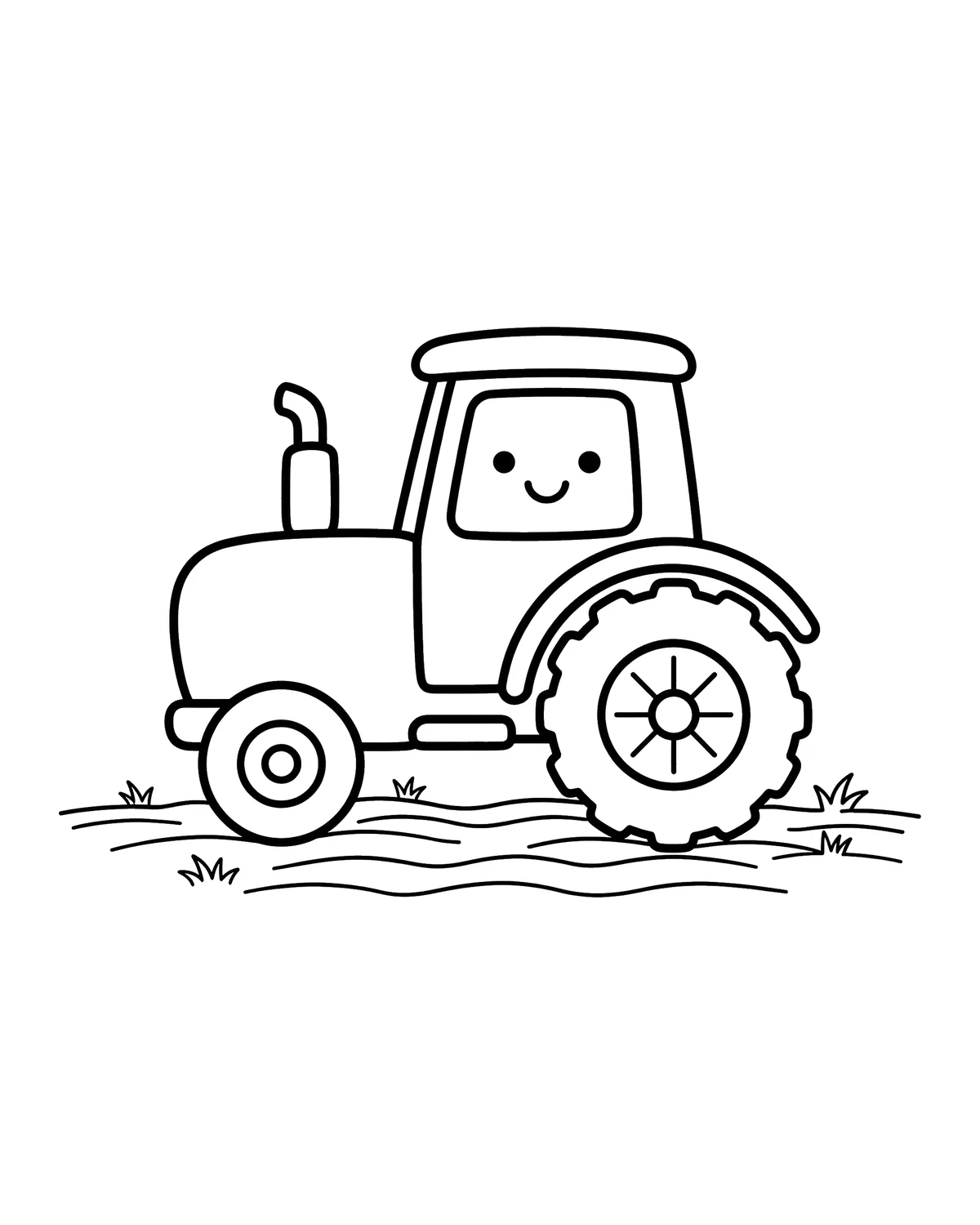 Ausmalbild Traktor zum Ausdrucken